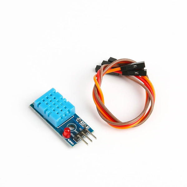 ShillehTek DHT11 temperature and humidity sensor module with three pin connectors and wires