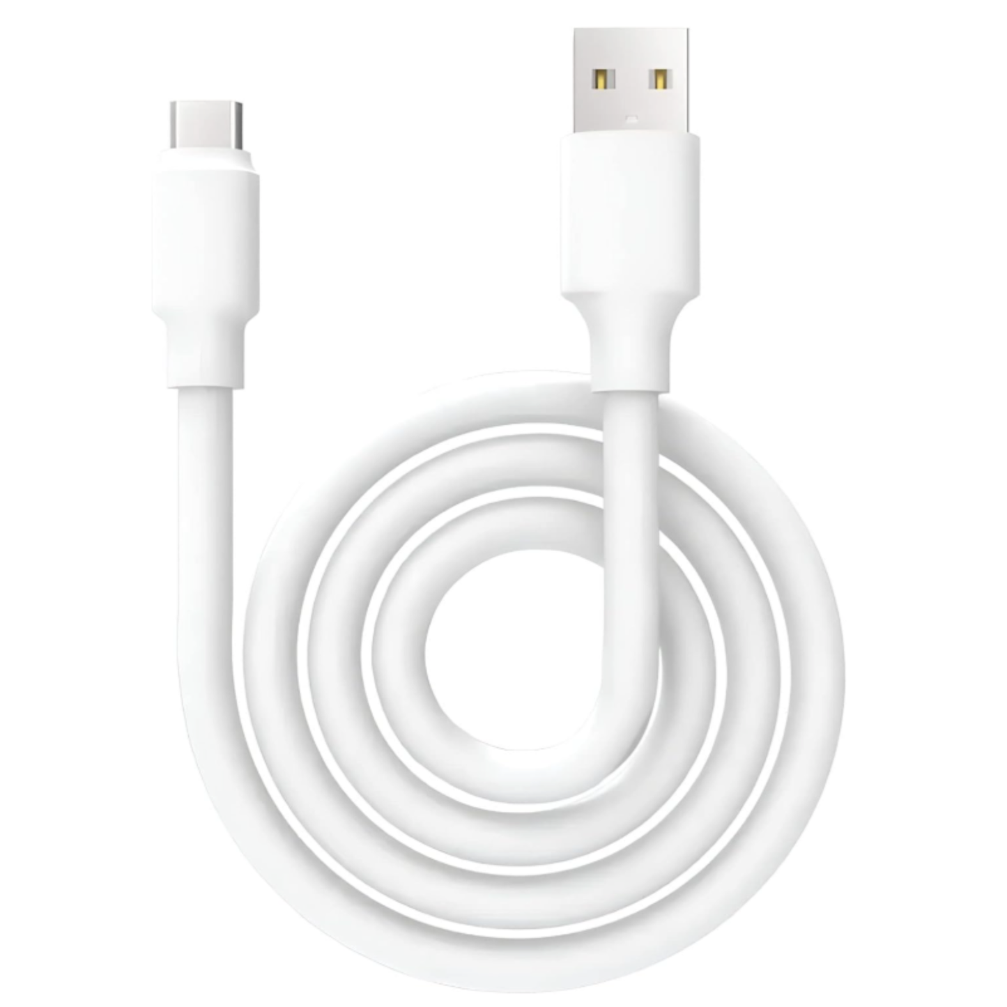 Coiled white USB-C to USB-A cable for XIAO ESP32S3 microcontroller