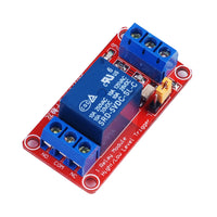 ShillehTek 1-Channel 24V Relay Module with blue relay and screw terminals