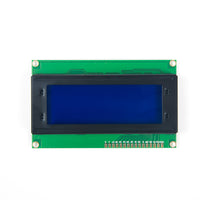 LCD2004 20x4 character LCD display with blue backlight and pin headers for Arduino and ESP32