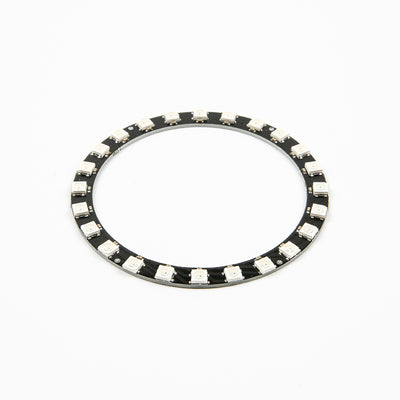 WS2812 24-bit RGB LED ring 90mm diameter with 24 LEDs on black PCB for Arduino and ESP32 projects