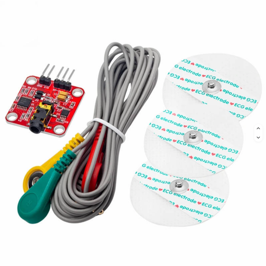 ShillehTek EMG Muscle Signal Sensor Module with cables and ECG electrodes