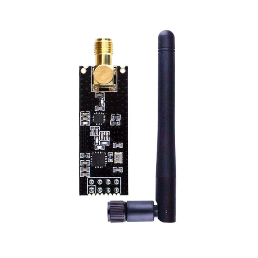 ShillehTek NRF24L01+ PA LNA wireless transceiver module with black antenna