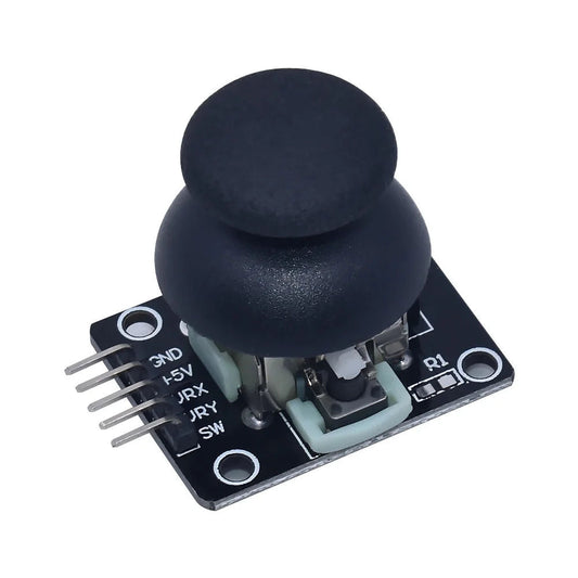 black joystick module with pins on circuit board ShillehTek KY-023 Dual Axis Joystick Module