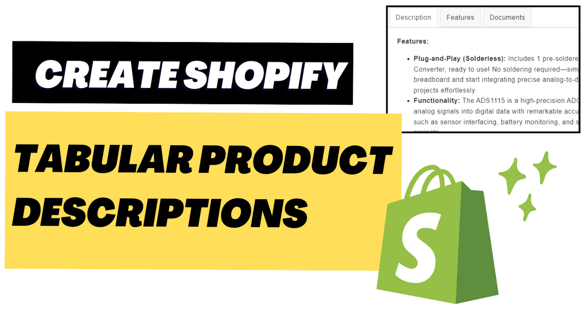 Shopify Metafields: Tabbed product descriptions layout | ShillehTek