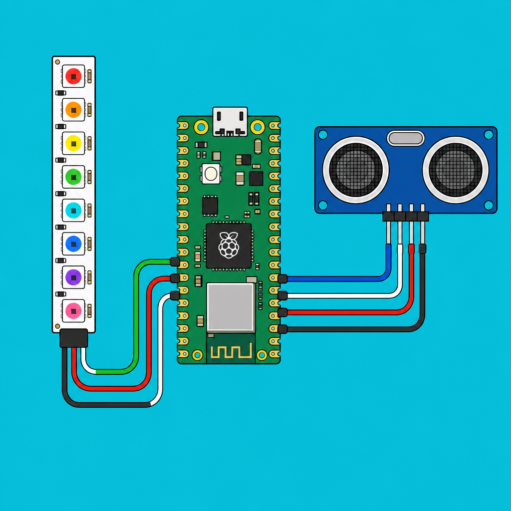Pico W HC-SR04 RGB: Distance Colors in MicroPython | ShillehTek