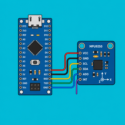 Arduino Nano MPU9250: Read accel, gyro, mag