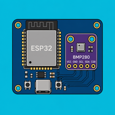 ESP32 BMP280: Read pressure, temperature, altitude