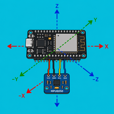 ESP32 MPU6050: 3D Orientation Animation in Processing