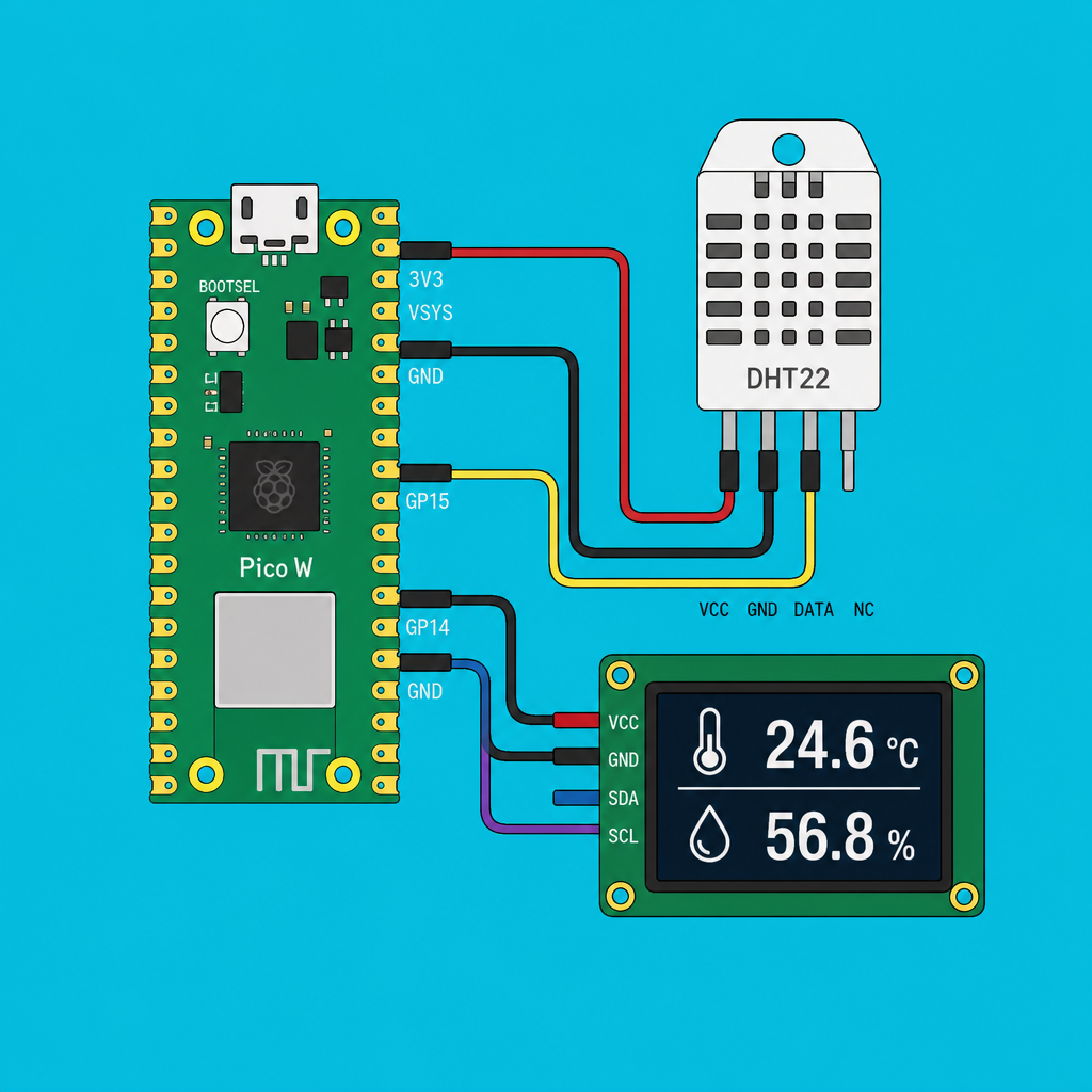 Raspberry Pi Pico W DHT22: Read Temp and Humidity | ShillehTek