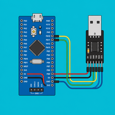 STM32 Blue Pill USB to TTL: Upload First Sketch