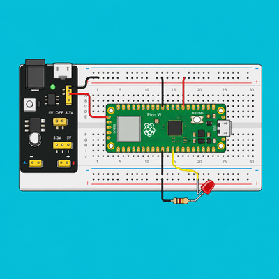Raspberry Pi Pico W + MB102 Power Supply: Reliable Breadboard Power