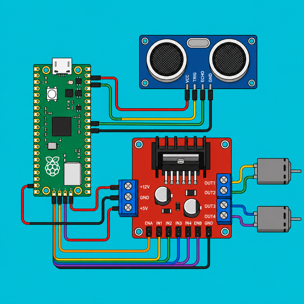 Raspberry Pi Pico W HC-SR04: Robot Assembly Guide | ShillehTek