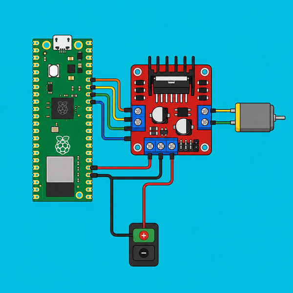 Raspberry Pi Pico W L298N: Program robot movements | ShillehTek