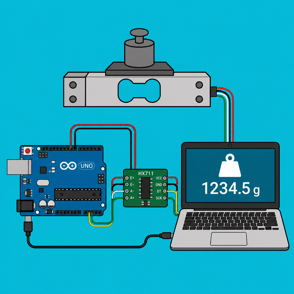 Arduino Uno HX711 Load Cell: Read Weight in Serial Monitor | ShillehTek