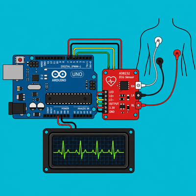 Arduino Uno AD8232 ECG Sensor: Plot ECG Waveforms
