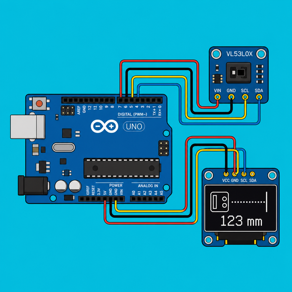 Arduino Uno VL53L0X: Show Distance on SSD1306 OLED | ShillehTek
