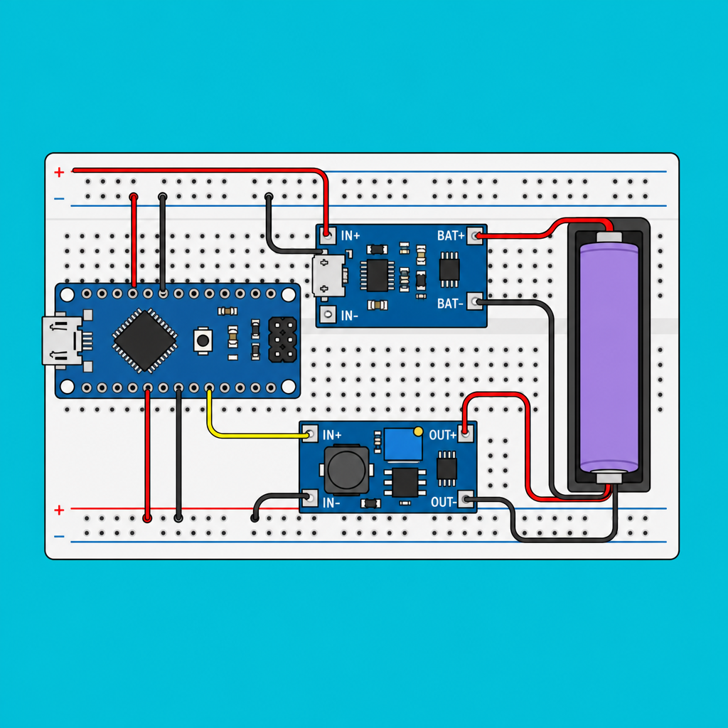 Breadboard Arduino TP4056: Rechargeable 5V Power | ShillehTek