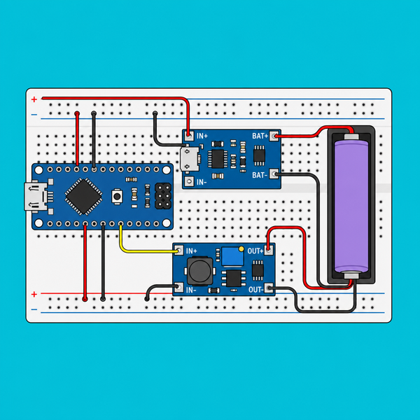 Breadboard Arduino TP4056: Rechargeable 5V Power | ShillehTek