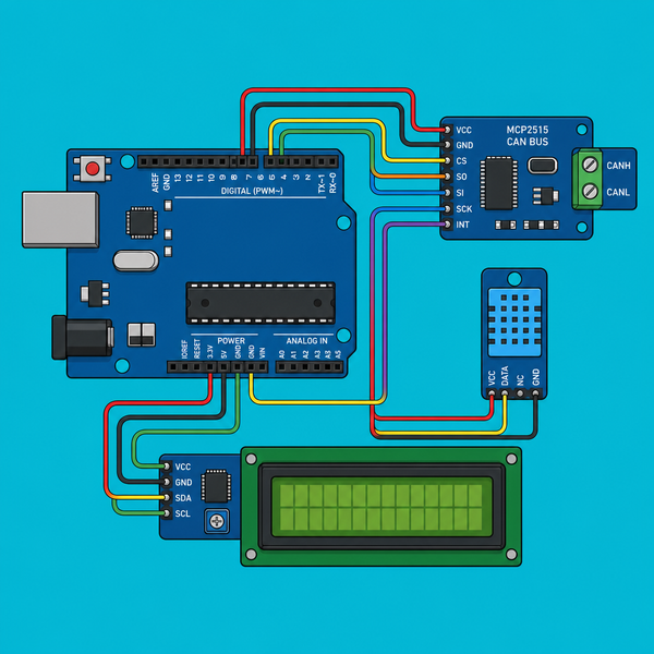 Arduino MCP2515 CAN Bus Module: DHT11 Data to LCD | ShillehTek