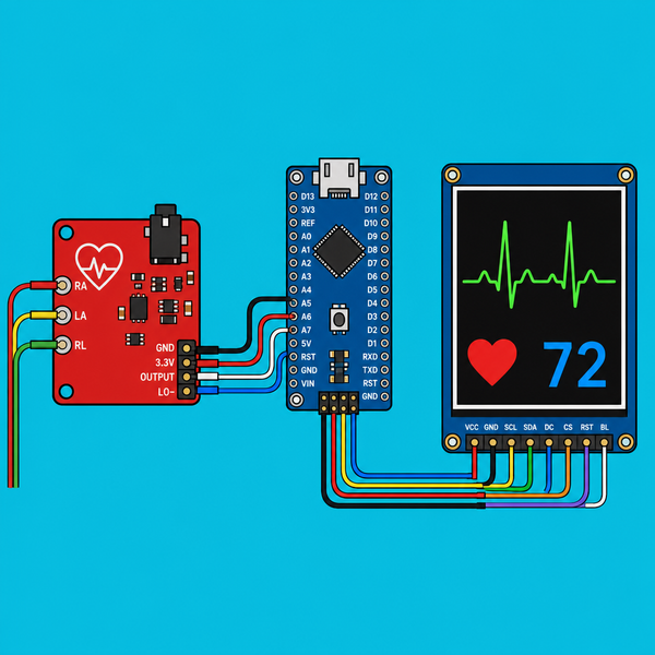 Arduino Nano AD8232: Wearable ECG Monitor on TFT | ShillehTek