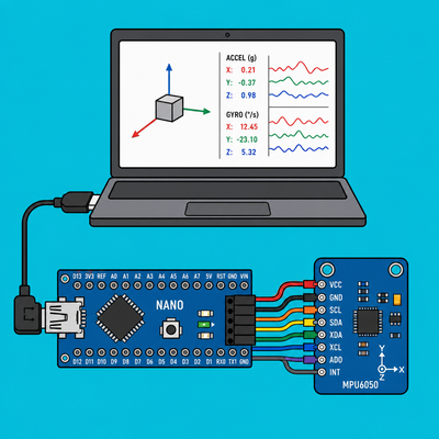 Arduino Nano MPU6050: Stream Accel and Gyro Data