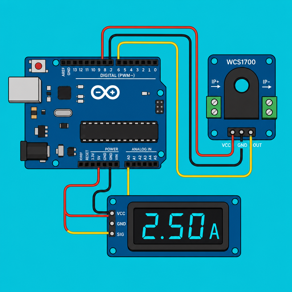 Arduino WCS1700 Current Sensor: Monitor 70A Loads | ShillehTek