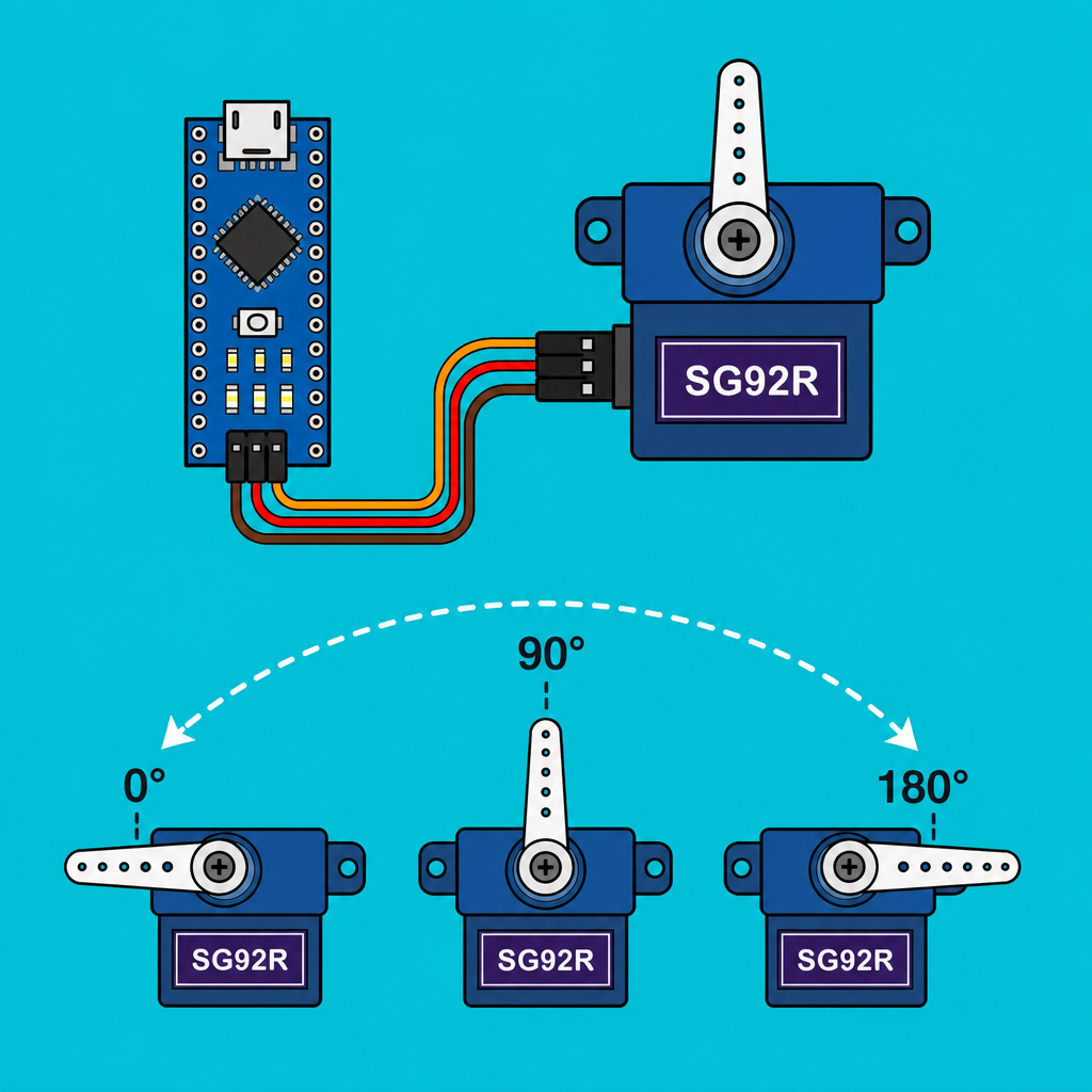 Arduino Nano SG92R Servo: Smooth 0-180 Sweep | ShillehTek
