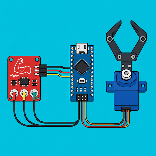 Arduino EMG Muscle Sensor: Control a Servo Claw | ShillehTek