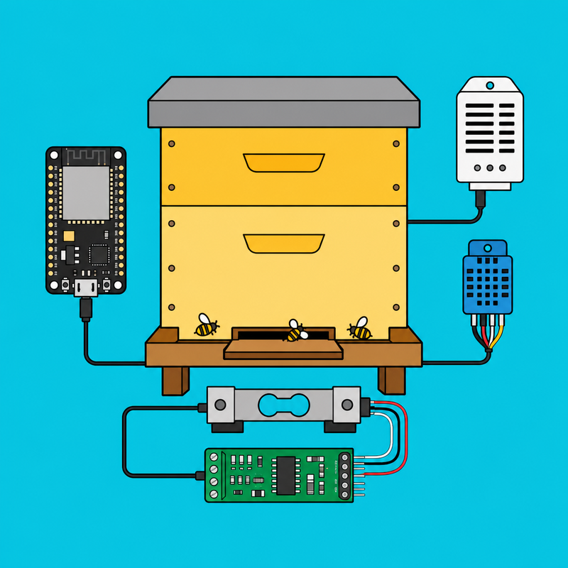 ESP32 HX711: Beehive Weight and Climate Dashboard | ShillehTek