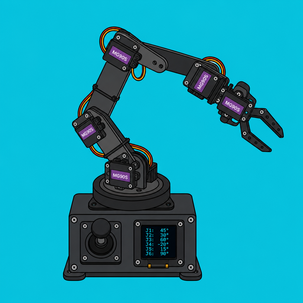Arduino PCA9685: Joystick-Controlled 6-DOF Arm | ShillehTek