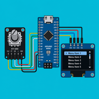 Arduino Nano KY-040 Rotary Encoder: OLED Menu UI