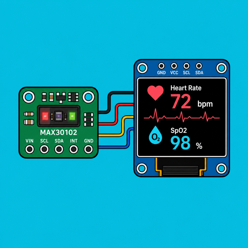 Arduino MAX30102: Heart Rate and SpO2 on OLED | ShillehTek