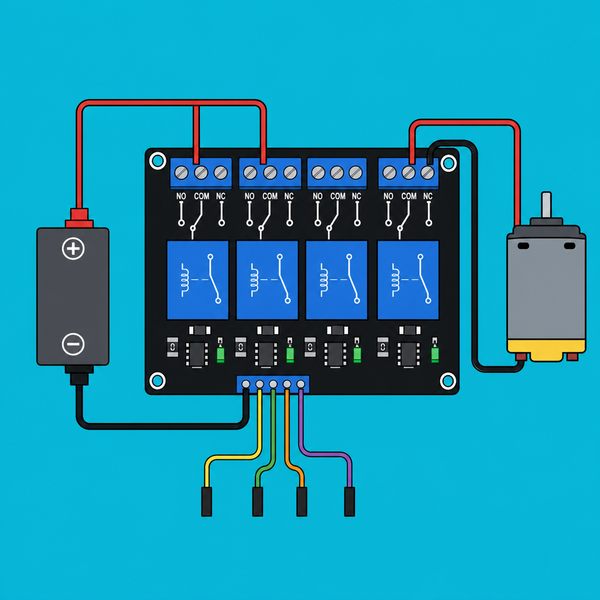 Arduino 4-Channel Relay Module: Reverse a DC Motor | ShillehTek