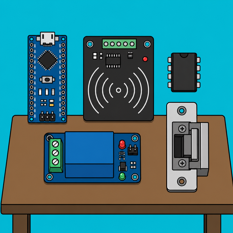 Arduino Nano EM4100 RFID: EEPROM multi-card door lock | ShillehTek