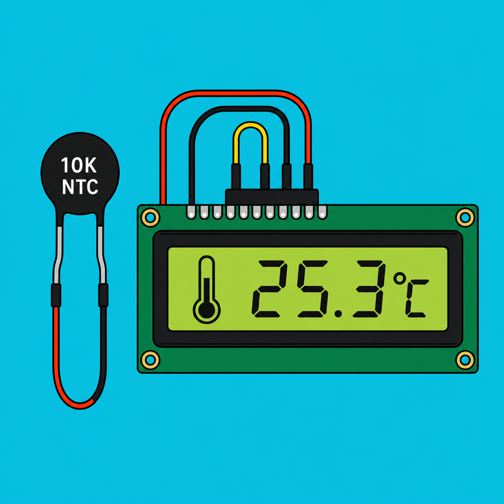 Arduino 10K NTC Thermistor: LCD Thermometer Alarm | ShillehTek