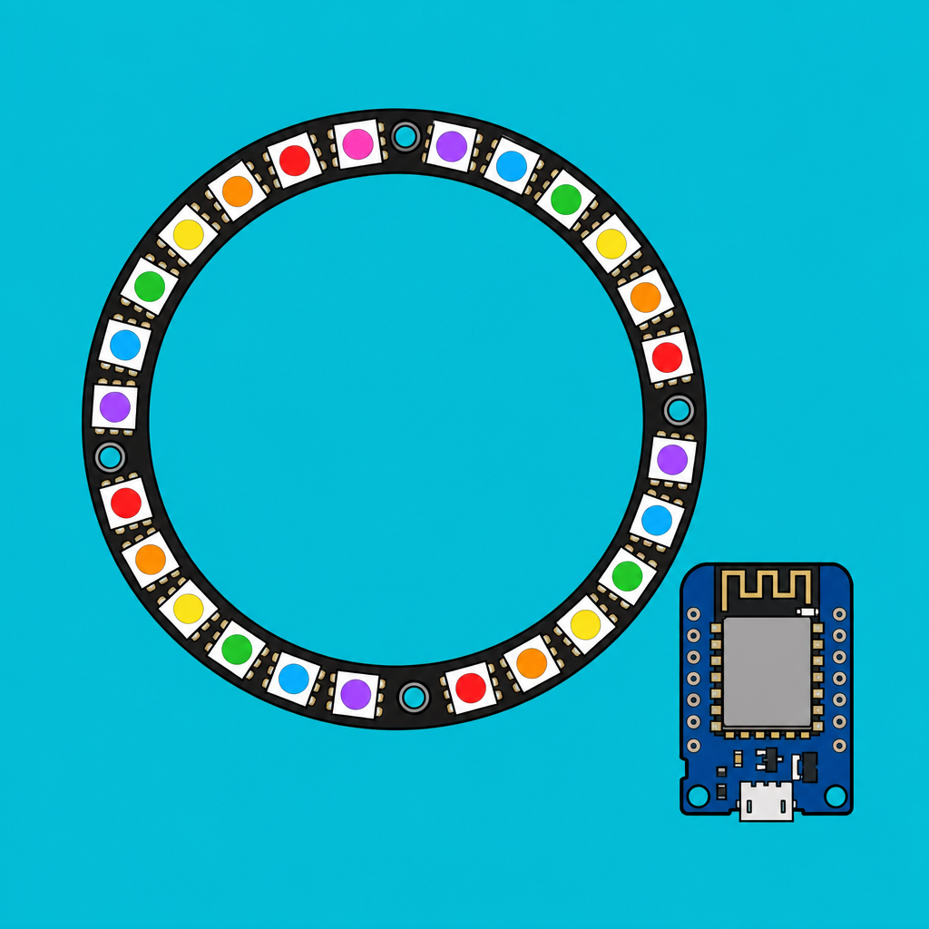 ESP8266 WS2812 Ring: NTP-Synced NeoPixel Clock | ShillehTek