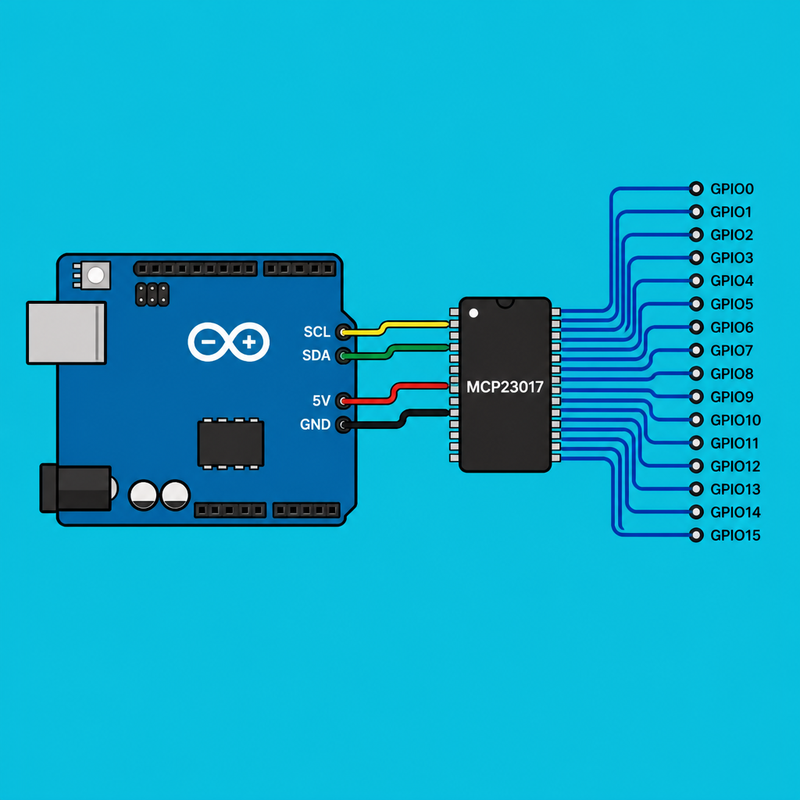 Arduino Uno MCP23017: Add 16 I2C GPIO Pins | ShillehTek