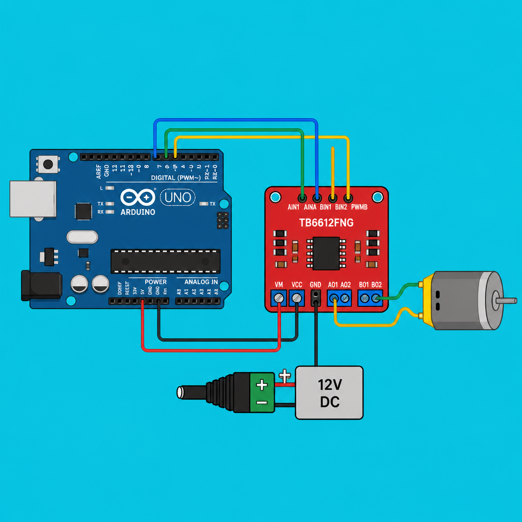 Arduino TB6612FNG: Control a 12V DC Motor | ShillehTek