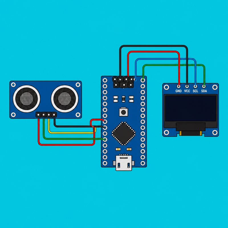Arduino Nano JSN-SR04T: OLED Distance Readout | ShillehTek