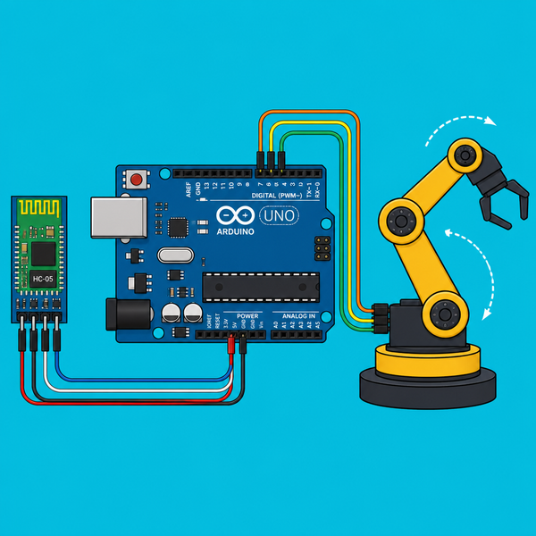 Arduino Uno HC-05: Phone-Controlled Robot Arm Build | ShillehTek