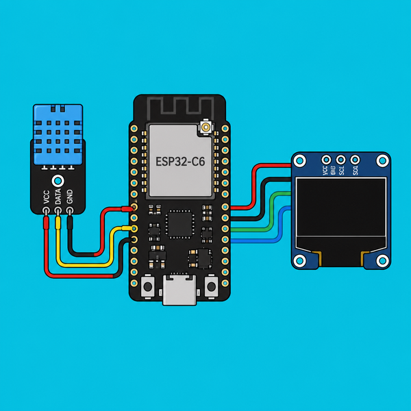 ESP32-C6 DHT11 + OLED: Centered Temp Logger Display | ShillehTek