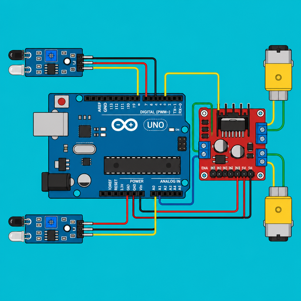 Arduino Uno IR Line Sensors: Build a Line Follower Robot | ShillehTek