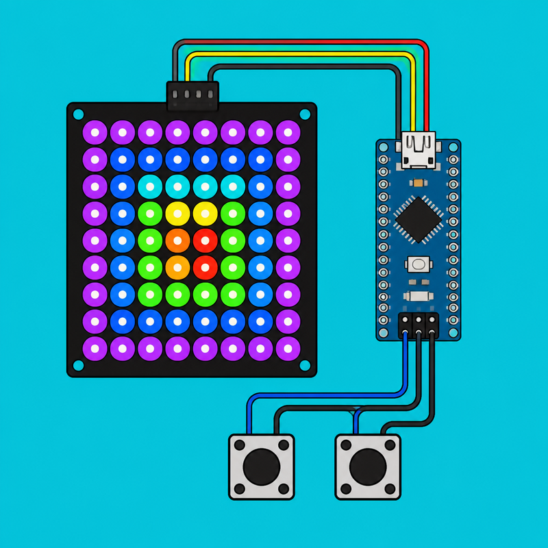 Arduino Nano WS2812 Matrix: 2-Player Reaction Timer | ShillehTek