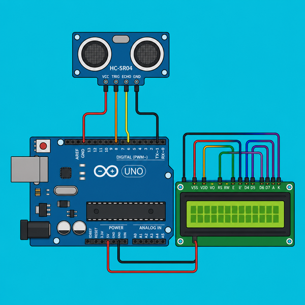 Arduino Uno HC-SR04: LCD Parking Sensor with Beeps | ShillehTek