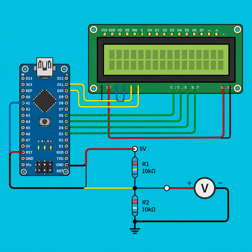 Arduino Nano LCD1602: Measure 0 to 50 V DC | ShillehTek