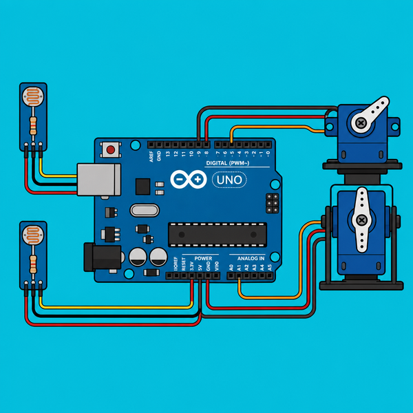 Arduino Uno LDR Solar Tracker: Dual-Axis Light Following | ShillehTek