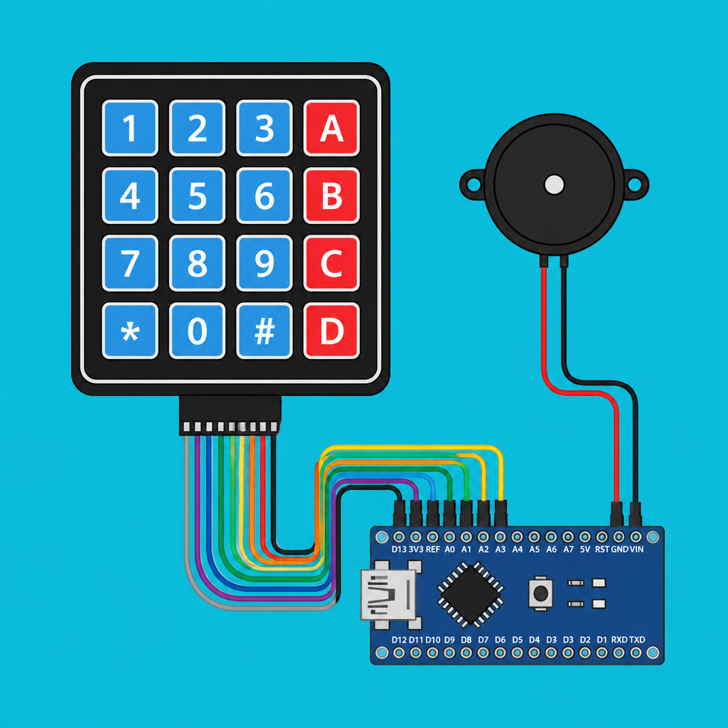Arduino 4x4 Keypad: Two-Octave Buzzer Piano | ShillehTek