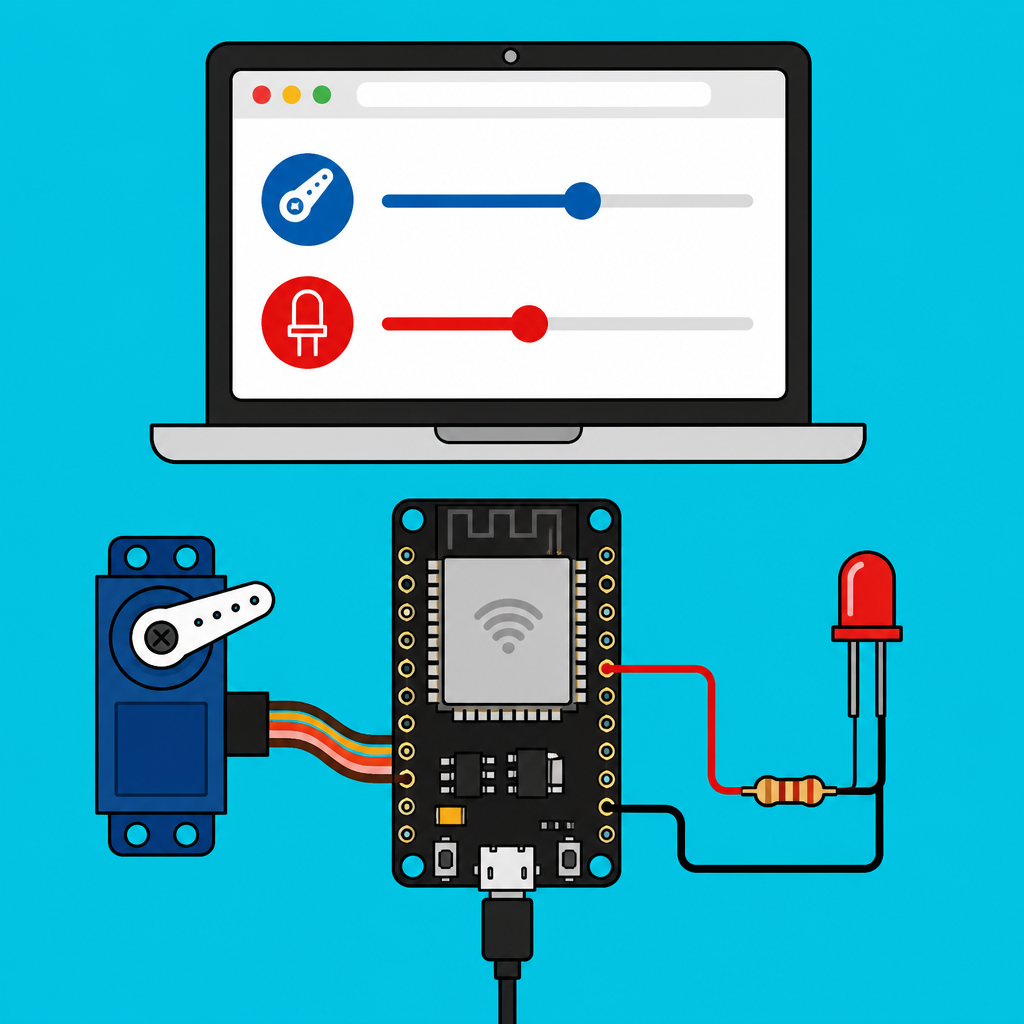 ESP32 Servo: Control LED brightness by web sliders | ShillehTek