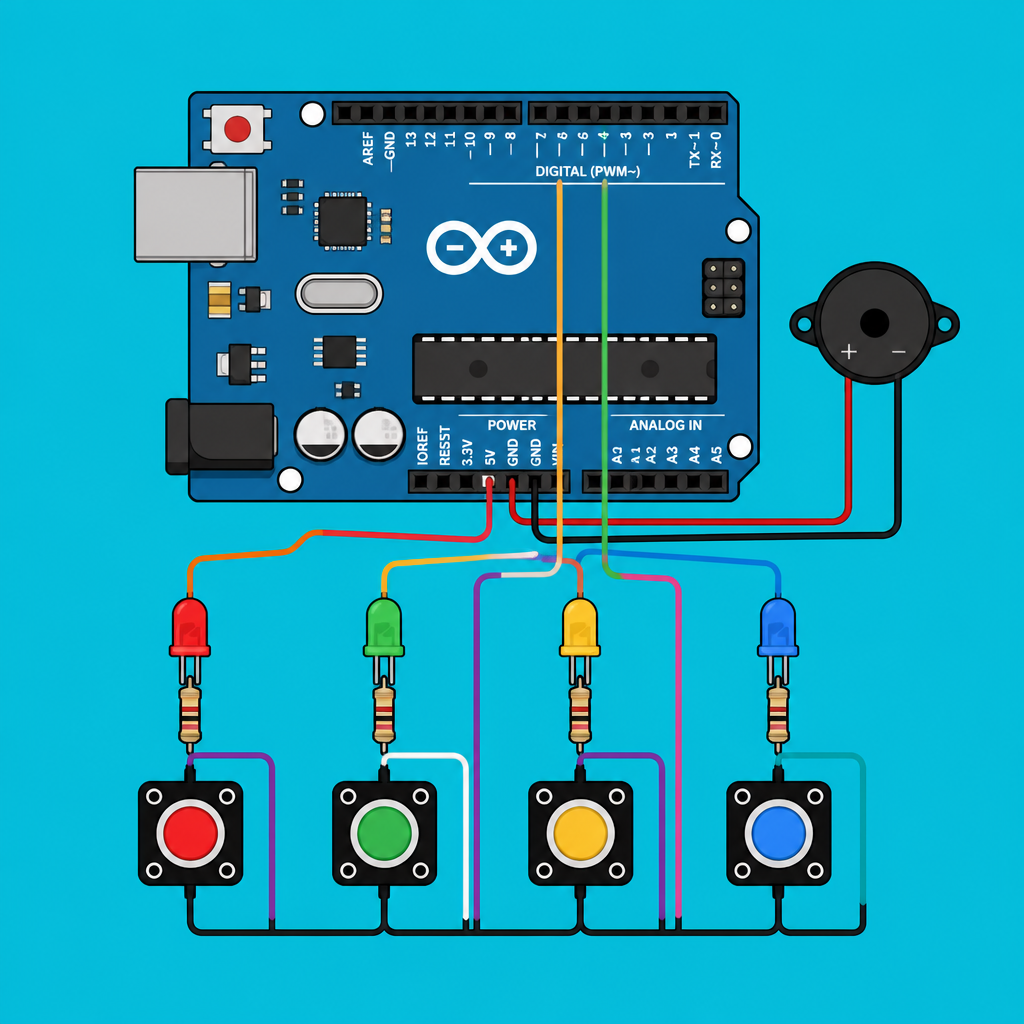 Arduino Uno Passive Buzzer: Four-Player Lockout Quiz | ShillehTek
